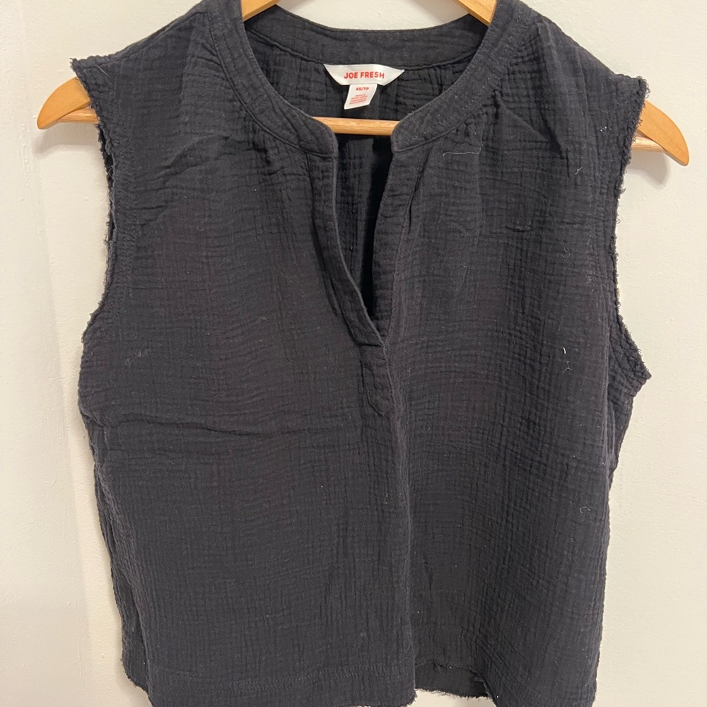 Joe Fresh Women's Charcoal Sleeveless Blouse
